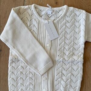 Jamie Kay Ellery Cardigan Snow White 4T NWT Cotton Knit